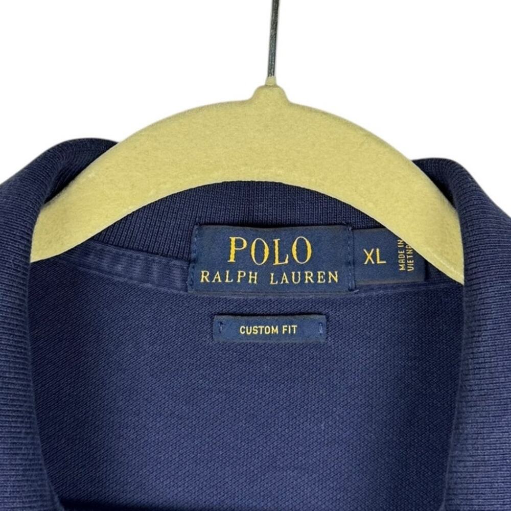 Polo Ralph Lauren‎ Navy Blue Cotton Custom Fit Collared Short Sleeve Top Sz XL - Picture 6 of 11